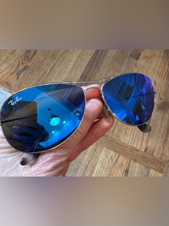 Ray-Ban Chromance Silver Frame Sunglasses  polarized Blue Mirror Lenses RB 3562 main image 8